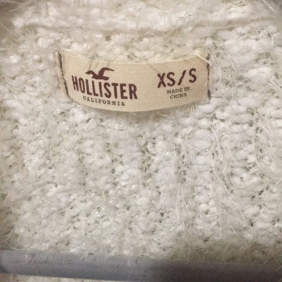Hollister XS/S White Shimmer Sweater Cardigan - Picture 2 of 4